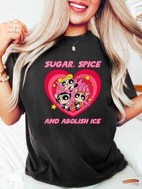 Sugar Spice Abolish Ice Shirt, Retro Social Justice Statement Tee